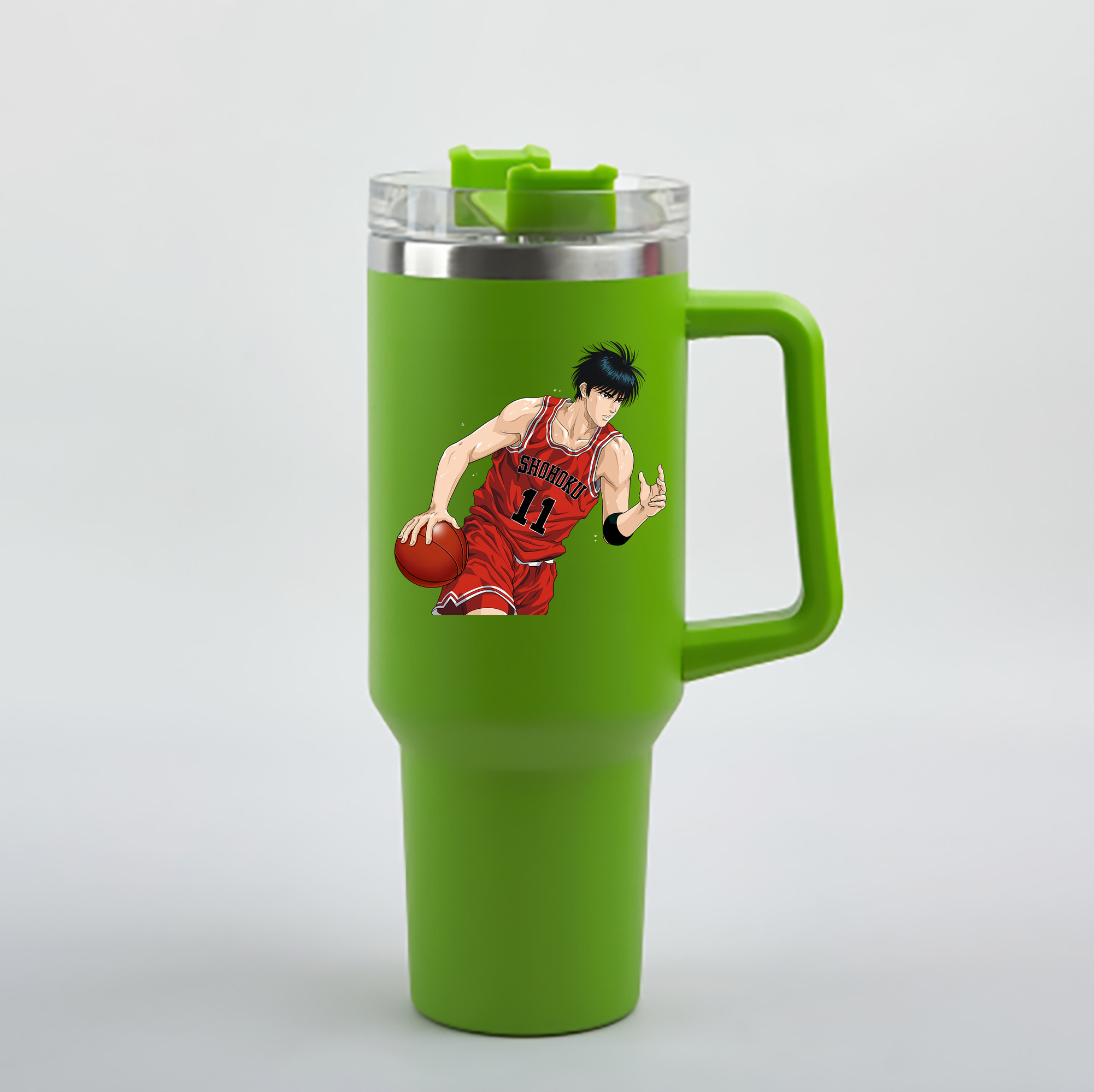 （画像用） SLAM DUNK／スラムダンク 1200mL車用タンブラー - クリスタルステッカー（プラスチックストロー付き）